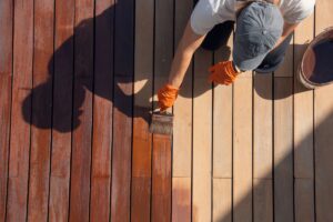 Sealing the deck in Kings Beach, California