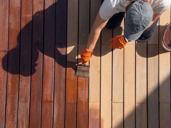 Sealing the deck in Kings Beach, California